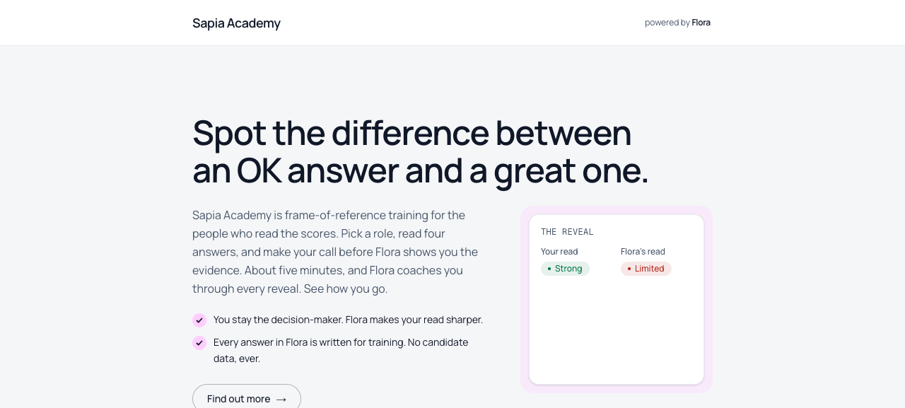 Sapia Academy training platform